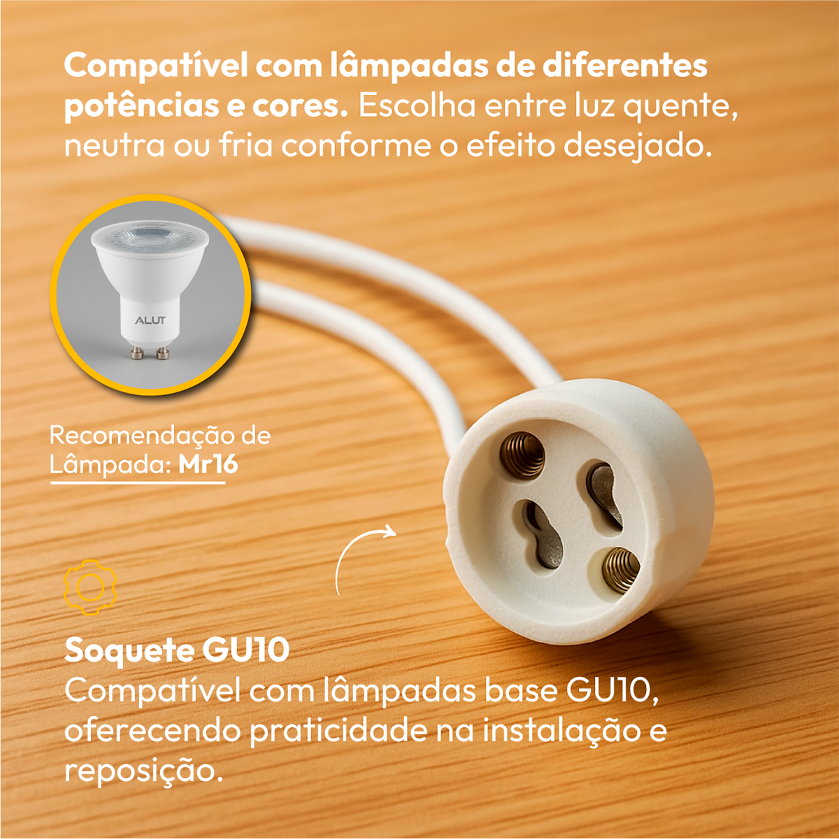Spot Led Recuado Embutir Gu10/MR16 Duo Quadrado Branco Policarbonato Alut