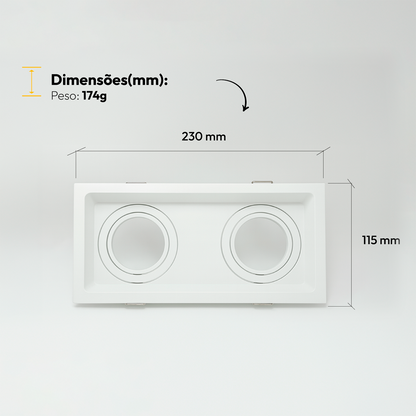Spot Led Recuado Duo Embutir E27/Par20 Quadrado Branco Policarbonato Alut By Avant