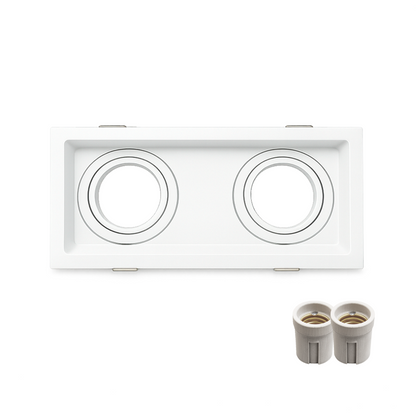 Spot Led Recuado Duo Embutir E27/Par20 Quadrado Branco Policarbonato Alut By Avant