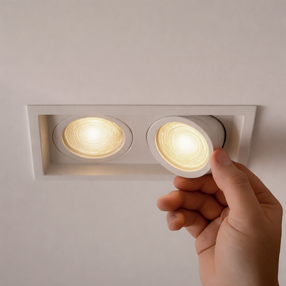 Spot Led Recuado Duo Embutir E27 Par20 Quadrado Branco Policarbonato Alut