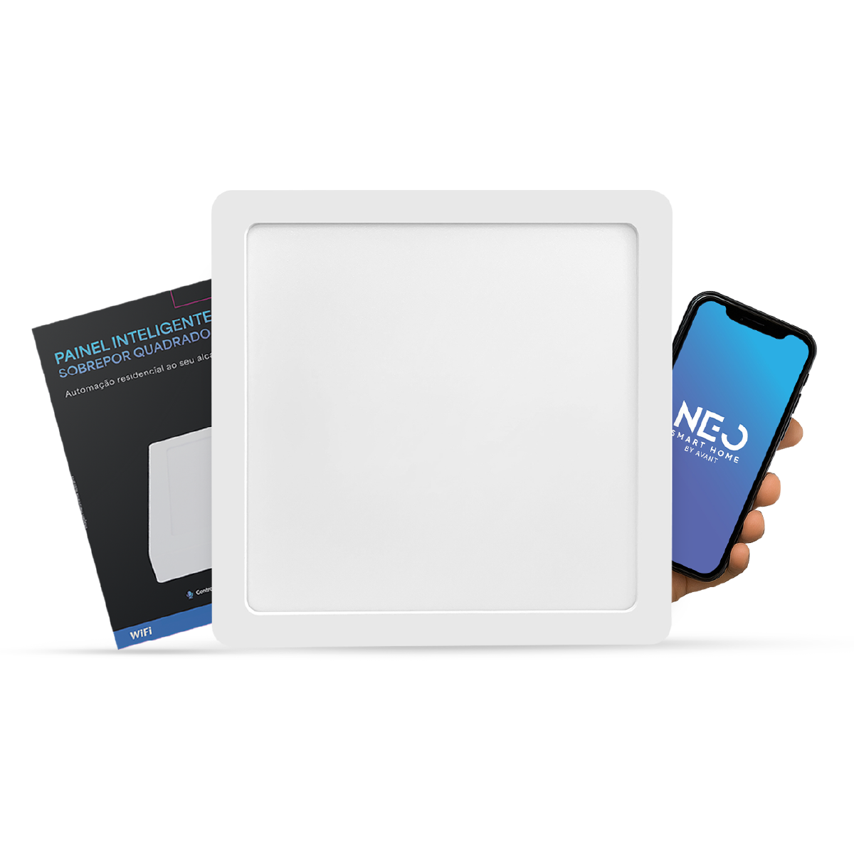 Painel LED Plafon Inteligente de Sobrepor Quadrado 24W Dimerizável 30cm Bivolt Avant Neo