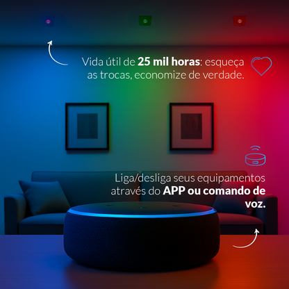 Spot Led Smart Wi-fi 2.4 GHz Embutir 5w RGB Bivolt Quadrado Branco Neo Avant