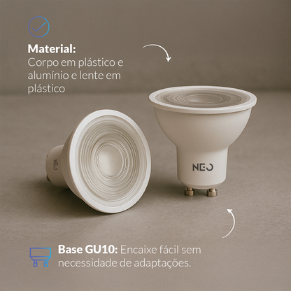 Lâmpada Led Dicróica MR16 Inteligente Wifi 5w 2700K/6500K RGB GU10 Branco Neo