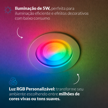 Lâmpada Led Dicróica MR16 Inteligente Wifi 5w 2700K/6500K RGB GU10 Branco Neo