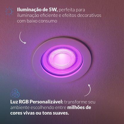 Lâmpada Led Dicróica MR16 Smart Wi-fi 2.4GHz 5w 2700K/6500K RGB GU10 Branco Neo Avant