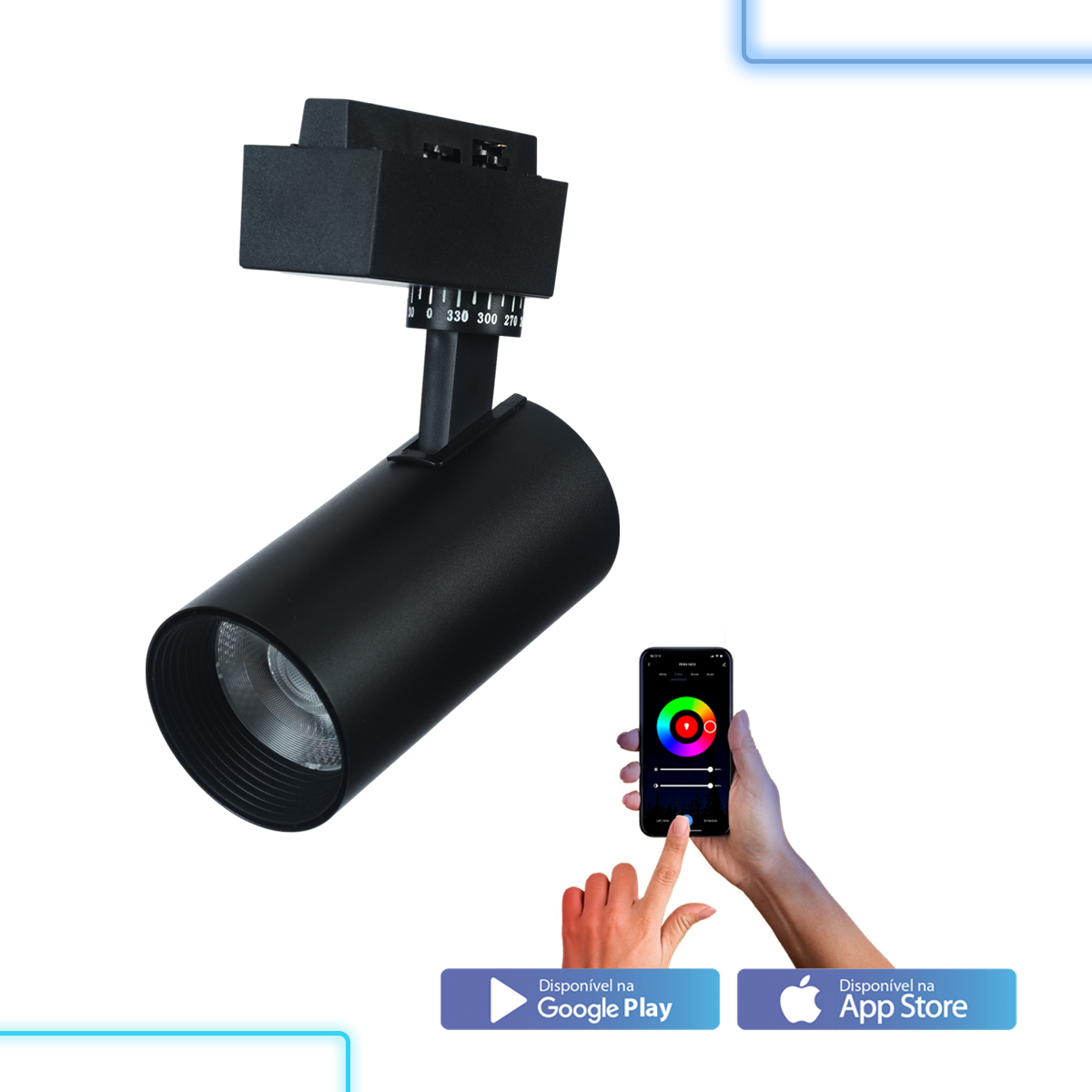 Kit 3 Spot Led Trilho Inteligente 1 Metro 36w RGB 110v/220v Preto Avant Neo - NEO Avant