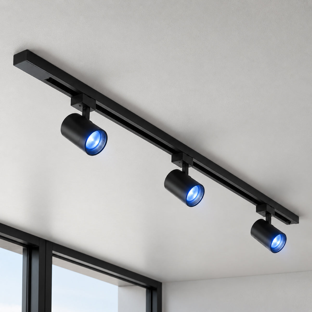 Kit 3 Spot Led Trilho Inteligente 1 Metro 60w RGB Bivolt Preto Neo