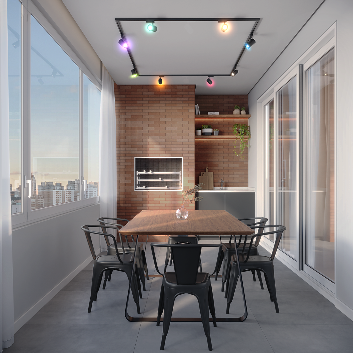 Kit 3 Spot Led Trilho Smart Inteligente 1 Metro 30 e 60w RGB Bivolt Branco Neo Avant - NEO Avant