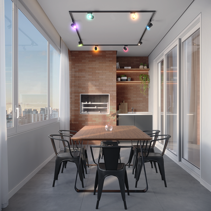 Kit 3 Spot Led Trilho Smart Inteligente 1 Metro 30 e 60w RGB Bivolt Branco Neo Avant - NEO Avant