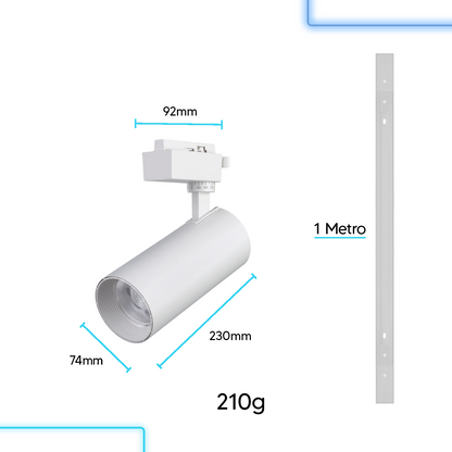 Kit 3 Spot Led + Trilho Smart Inteligente 1 Metro 60w RGB Colorido 110v/220v Bivolt Branco Cod: 290974744-3 Neo Avant - NEO Avant