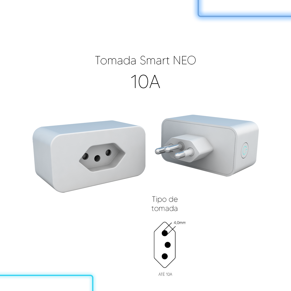 Kit Casa Conectada Smart Wi-fi 2.4 GHz Lâmpada RGB + Interruptor 1 Botão Branco + Tomada Inteligente Neo Avant