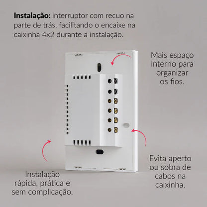 Kit Automação Hub Zigbee com Interruptores Tomada Inteligente Preto 4x2 Bivolt Neo Avant - NEO Avant