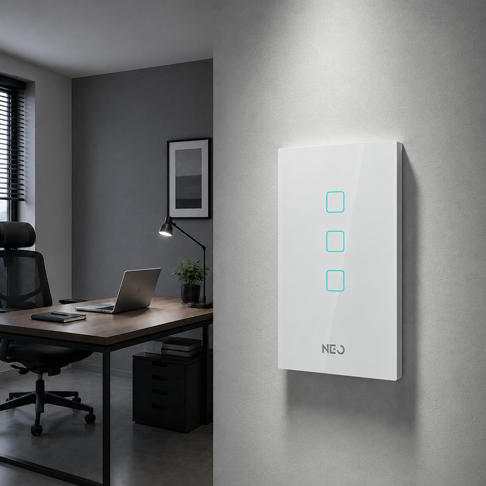 Interruptor Inteligente Zigbee 3 Botões 4x2 Bivolt Branco Neo