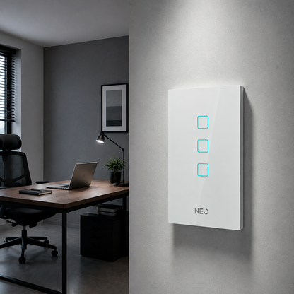 Interruptor Inteligente Zigbee 3 Botões 4x2 Bivolt Branco Neo