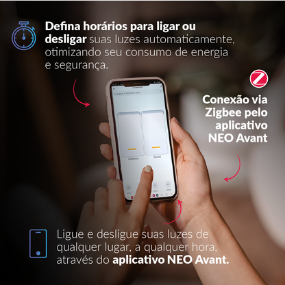 Interruptor Inteligente Zigbee 3 Botões 4x2 Bivolt Branco Neo Avant