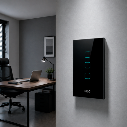 Interruptor Inteligente Zigbee 3 Botões 4x2 Bivolt Preto Neo