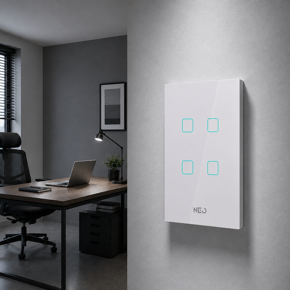 Interruptor Inteligente Zigbee 4 Botões 4x2 Bivolt Branco Neo