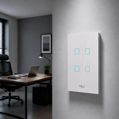 Interruptor Inteligente Zigbee 4 Botões 4x2 Bivolt Branco Neo