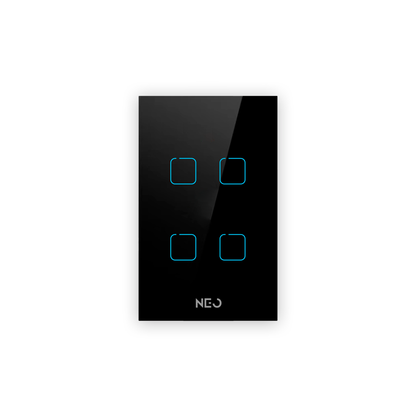 Interruptor Inteligente Zigbee 4 Botões 4x2 Bivolt Preto Neo