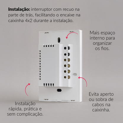 Interruptor Inteligente Zigbee 4 Botões 4x2 Bivolt Preto Neo Avant
