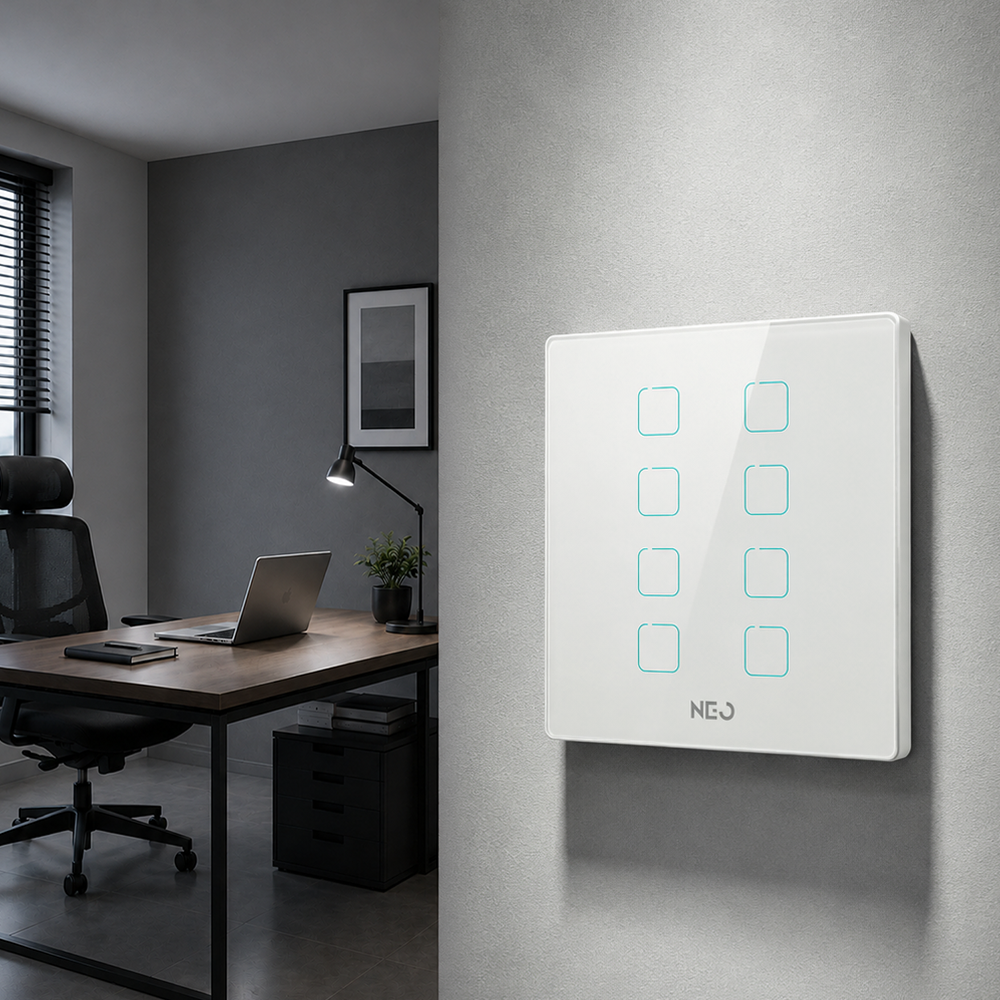 Interruptor Inteligente Zigbee 8 Botões 4x4 Bivolt Branco Neo