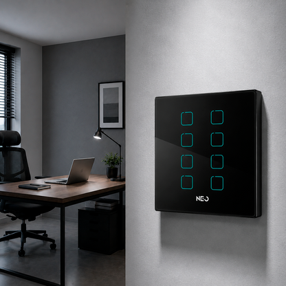 Interruptor Inteligente Zigbee 8 Botões 4x4 Bivolt Preto Neo