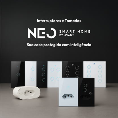 Interruptor Inteligente Zigbee 1 Botão Com Tomada 4x2 Bivolt Branco Neo Avant