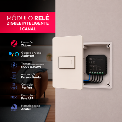 Mini Módulo Relé Interruptor Inteligente Zigbee 1 Canal 10A Neo