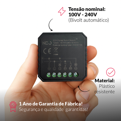 Modulo Relé 2 Interruptores Inteligente Zigbee 2X5A Bivolt Avant Neo - NEO Avant