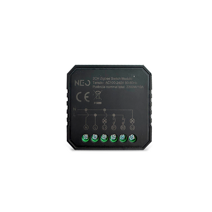 Mini Módulo Relé Interruptor Inteligente Zigbee 2 Canais 5A Neo
