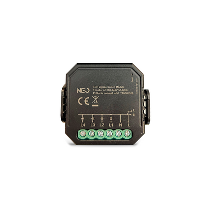 Mini Módulo Relé Interruptor Inteligente Zigbee 4 Canais 5A Neo