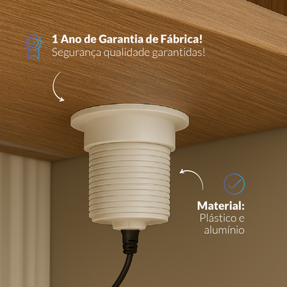 Torre de Tomada Retrátil Branco 3 Tomadas Multiplug Elevor Bivolt