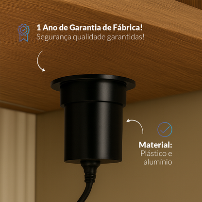 Torre de Tomadas Retrátil Preto 1 Tomada Multiplug USB e USB C Elevor Bivolt