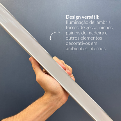 Perfil Led Barra 2m Slat 35x35mm Sobrepor Branco Alut