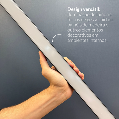Perfil Led Barra 2m Slat 35x35mm Sobrepor Preto Alut
