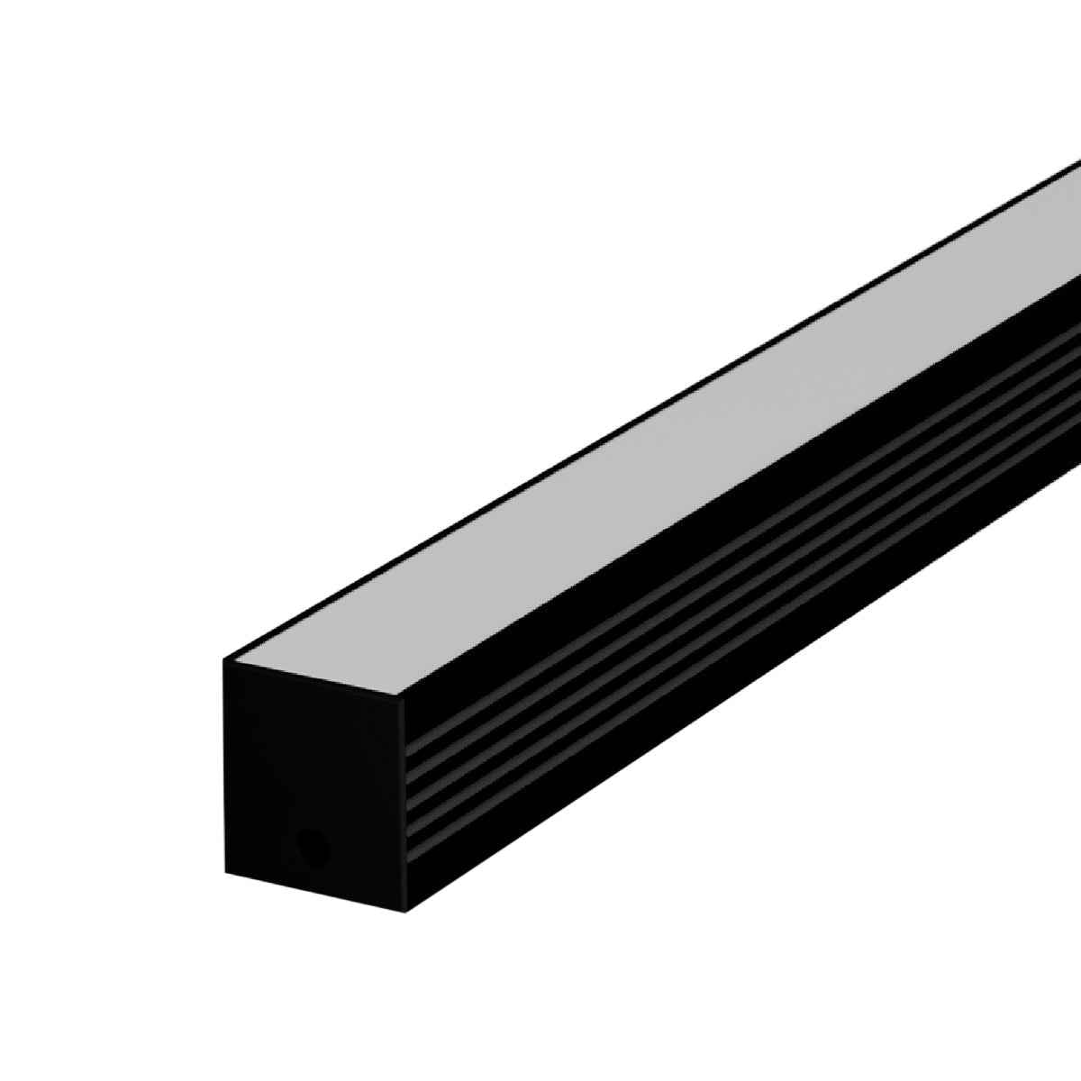 Perfil Led Barra 2m Slat 35x35mm Sobrepor Preto Alut