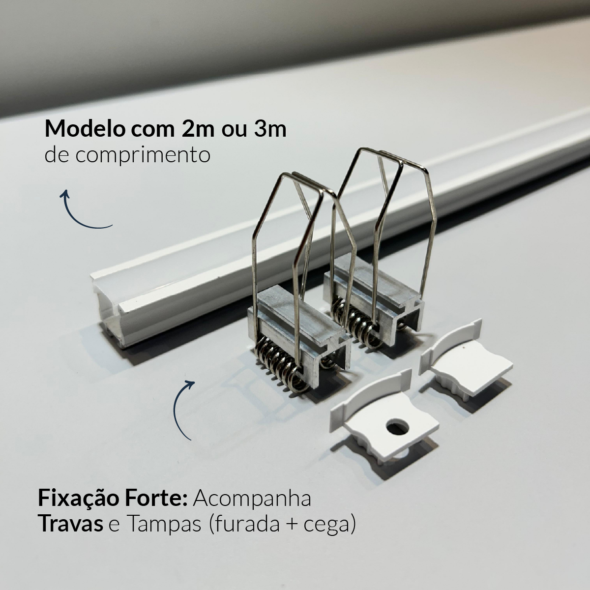 Perfil Led Barra 2m Inside 24x15mm Embutir Branco Alut