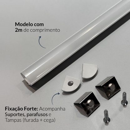 Perfil Led Barra 2m One Side Canto 18x13mm Sobrepor Branco Alut