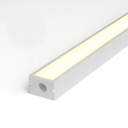 Perfil Led Barra 2m Slat 17x15mm Sobrepor Branco Alut