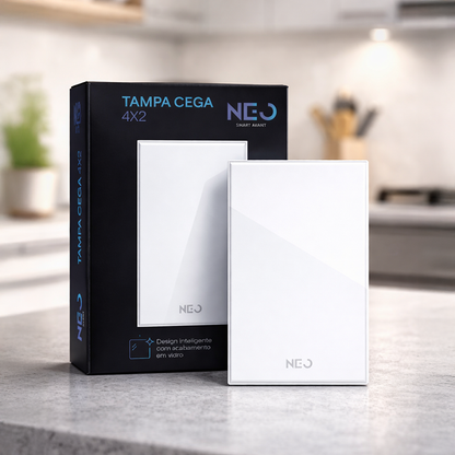 Placa Cega Espelho de Interruptor ou Tomada Liso 4X2 Branco Neo