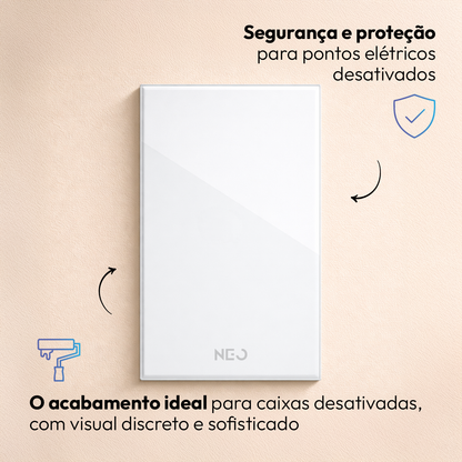 Placa Cega Espelho de Interruptor ou Tomada Liso 4X2 Branco Neo