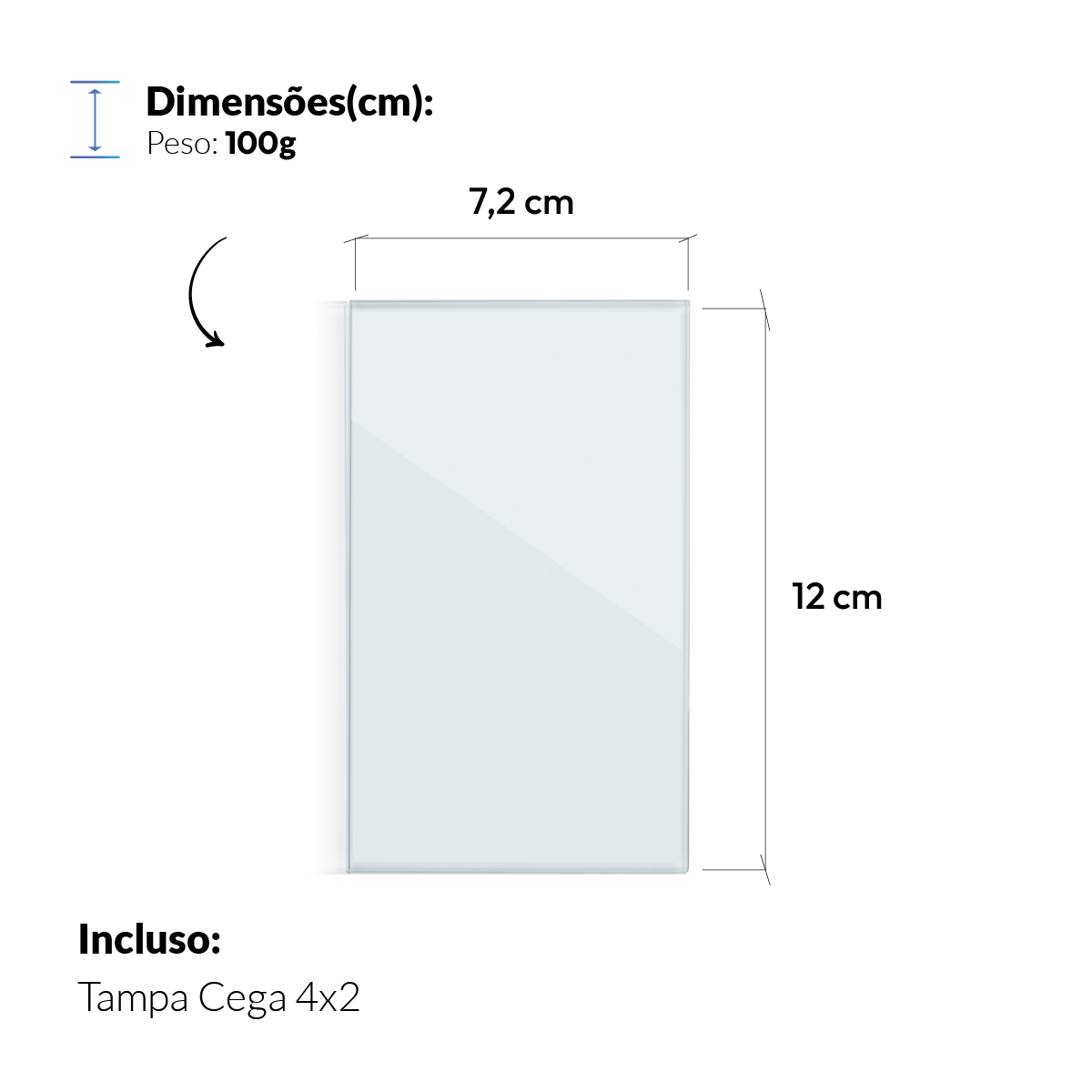 Placa Cega Espelho de Interruptor ou Tomada Liso 4X2 Branco Neo