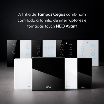 Placa Cega Espelho de Interruptor ou Tomada Liso 4X2 Branco Neo