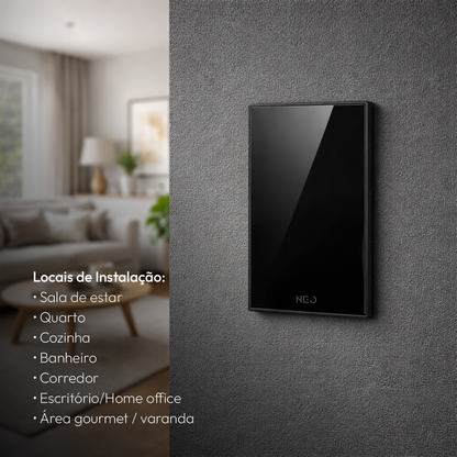 Placa Cega Espelho de Interruptor ou Tomada Liso 4X2 Preto Neo