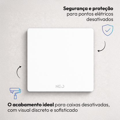 Placa Cega Espelho de Interruptor ou Tomada Liso 4X4 Branco Neo