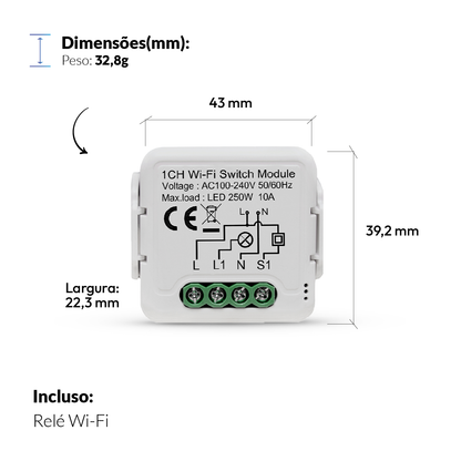 Mini Módulo Relé Interruptor Inteligente Wifi 1 Canal 10A Neo