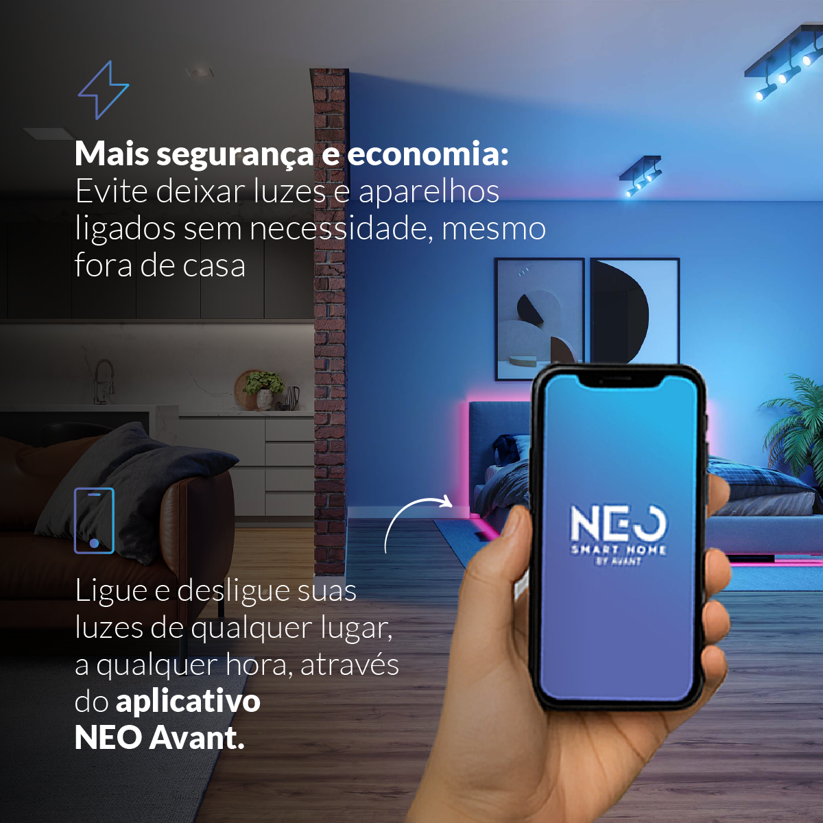Modulo Relé 3 Interruptores Inteligente Wi-Fi 3X3 3A Bivolt Avant Neo - NEO Avant