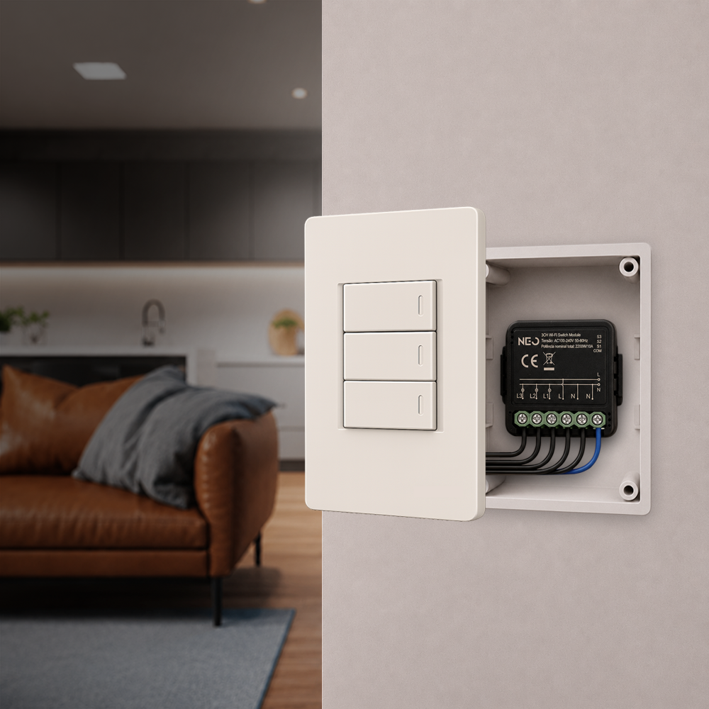 Modulo Relé 3 Interruptores Inteligente Wifi 3X3 3A Bivolt Neo