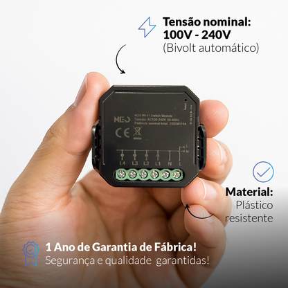 Modulo Relé 4 Interruptores Inteligente Wi-Fi 5A Bivolt Avant Neo - NEO Avant