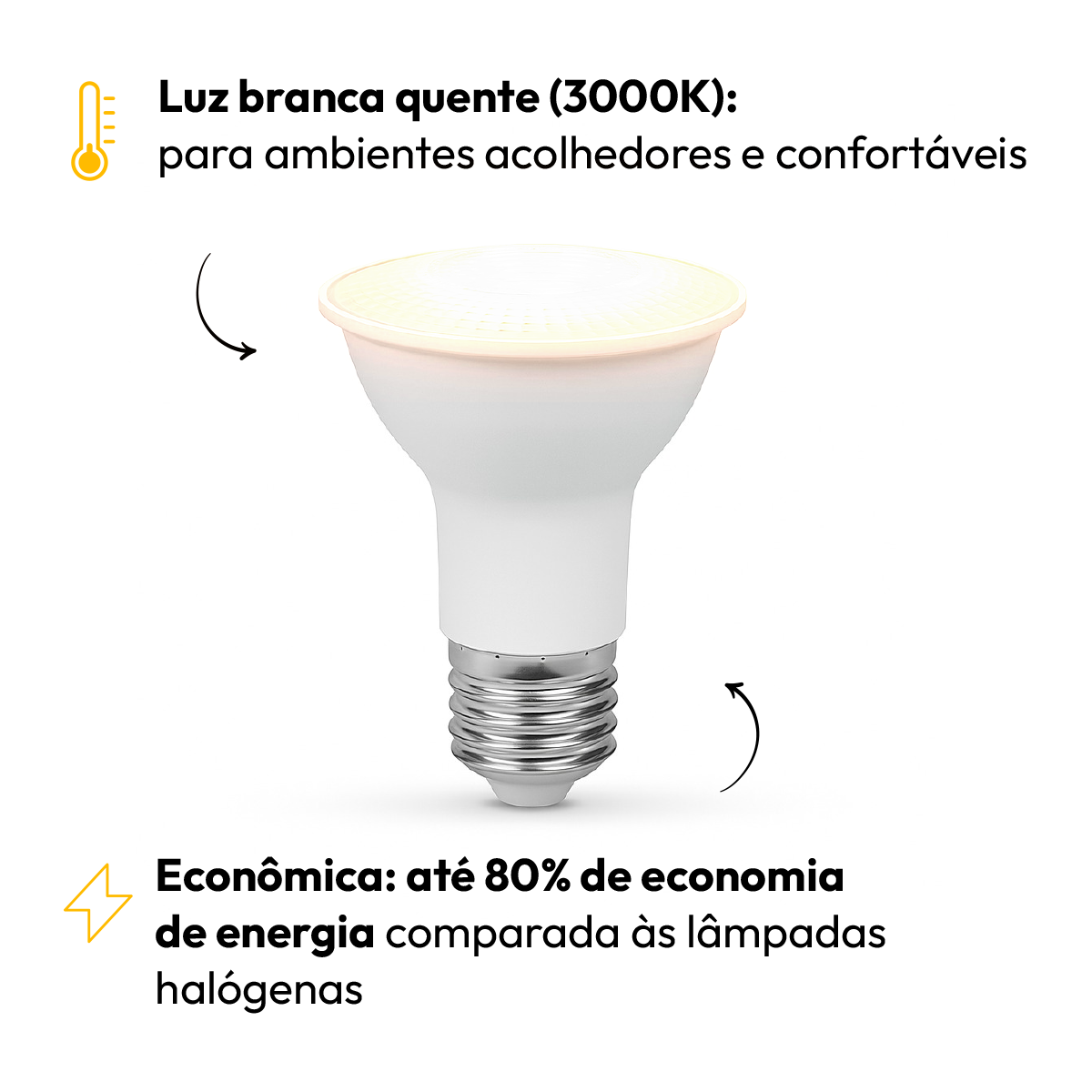 Lâmpada Led Par20 7w 2700k Branco Quente E27 Bivolt Alut